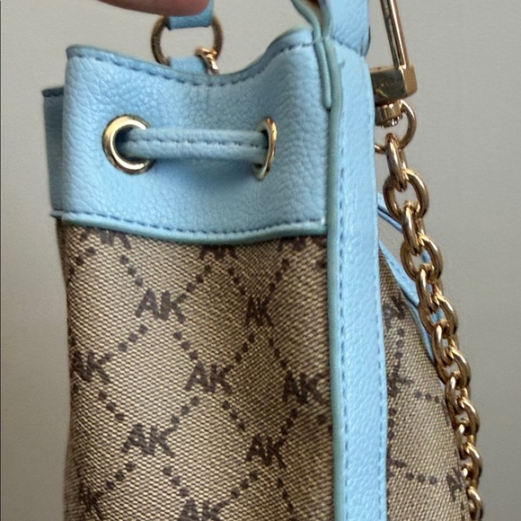Anne Klein Light Blue and Tan Mini Bag - Picture 7 of 13